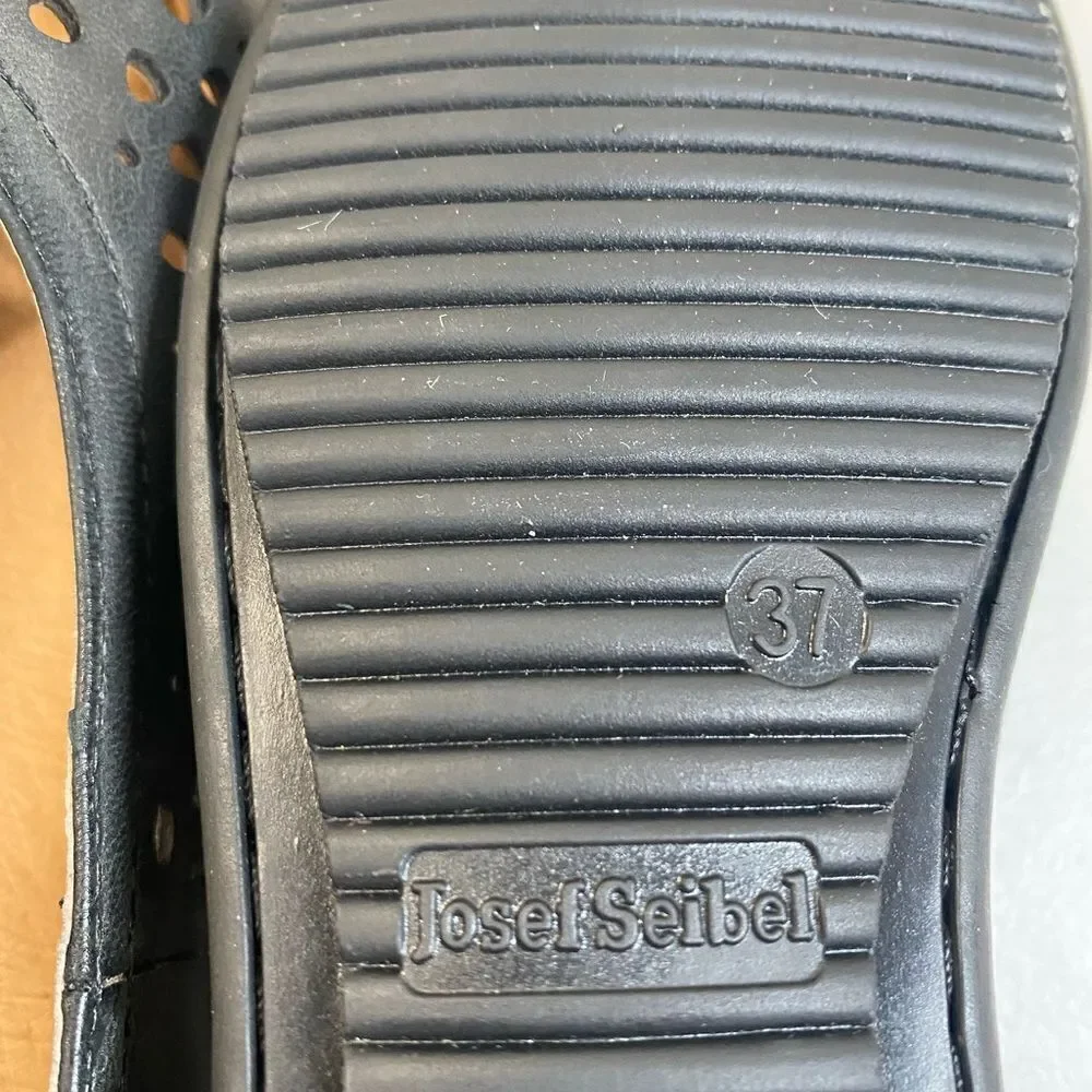 NIB Josef Seibel Women’s Pippa 29 Black Leather Ballet Flat - Size 6.5